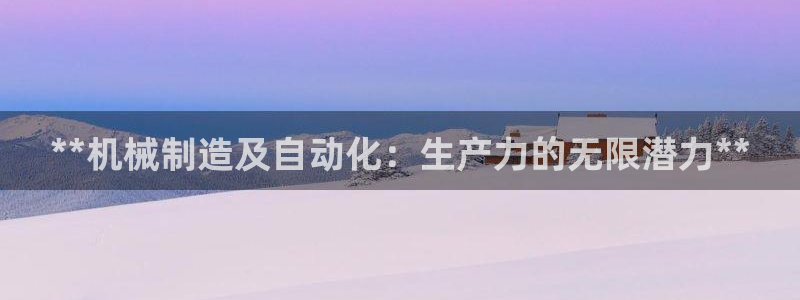 彩神vll趣投彩：**机械制造及自动化：生产力的无限潜力**