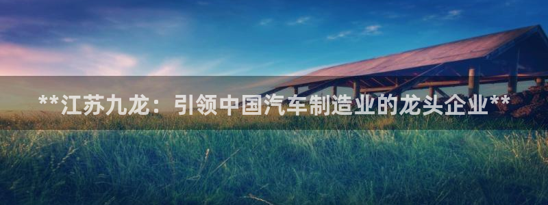 彩神vl官网：**江苏九龙：引领中国汽车制造业的龙头企业**