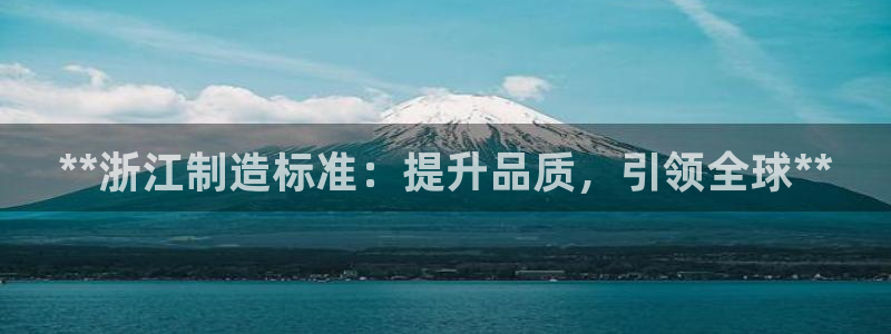 彩神v8手机客户端怎么下载：**浙江制造标准：提升品质，引领全球**