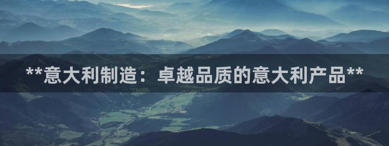 天天彩神welcome：**意大利制造：卓越品质的意大利产品**