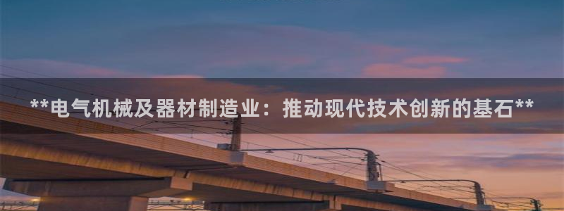 彩神ix是真的吗：**电气机械及器材制造业：推动现代技术创新的基石**