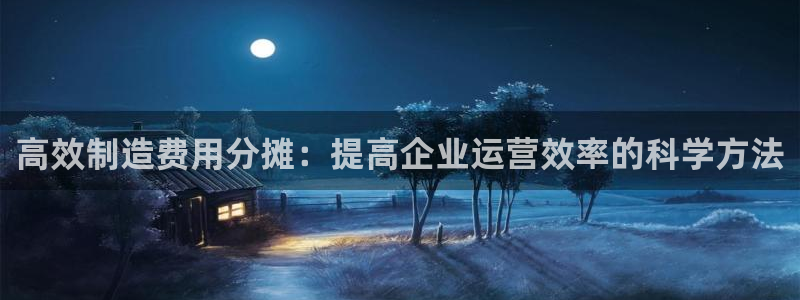 彩神vl官网：高效制造费用分摊：提高企业运营效率的科学方法